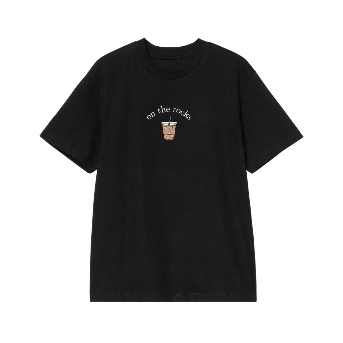 On The Rocks Iced Coffee Funny Pun T-Shirt