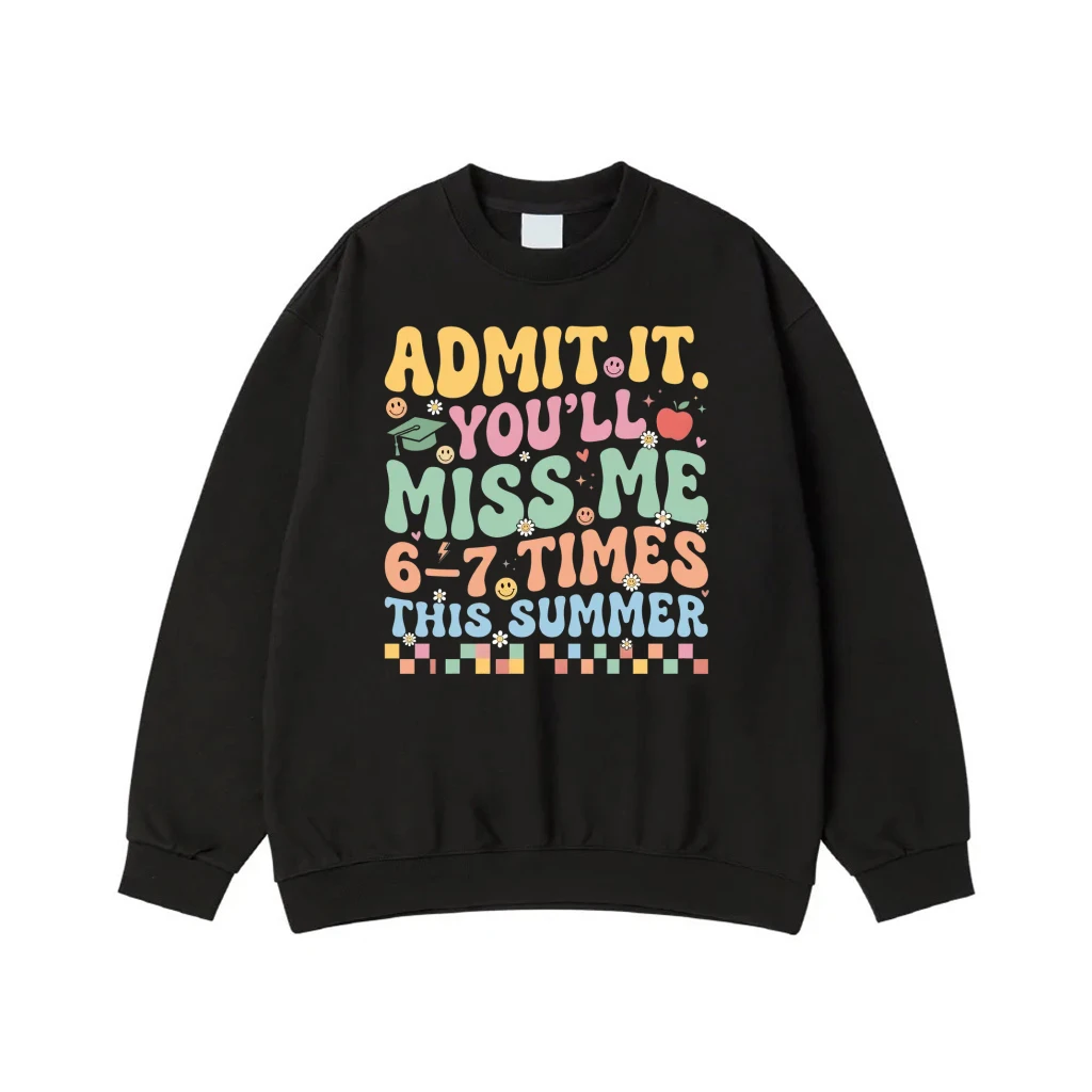 Admit It You'Ll Miss Me This Summer Funny End Of School Groovy Shirt