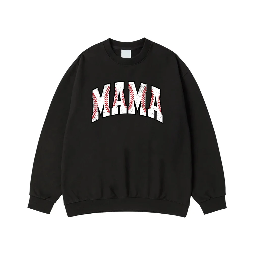 Baseball Mama T-Shirt With Red Stitches Graphic
