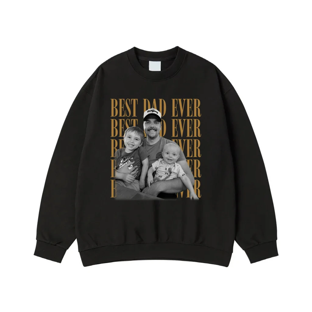 Best Dad Ever Custom Photo Vintage Style T-Shirt