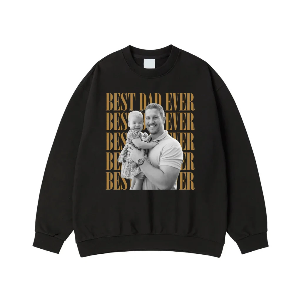 Best Dad Ever Custom Photo Vintage Style T-Shirt