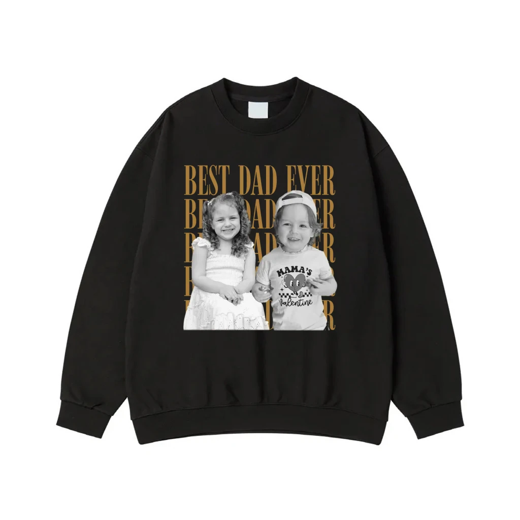 Best Dad Ever Custom Photo Vintage Style T-Shirt