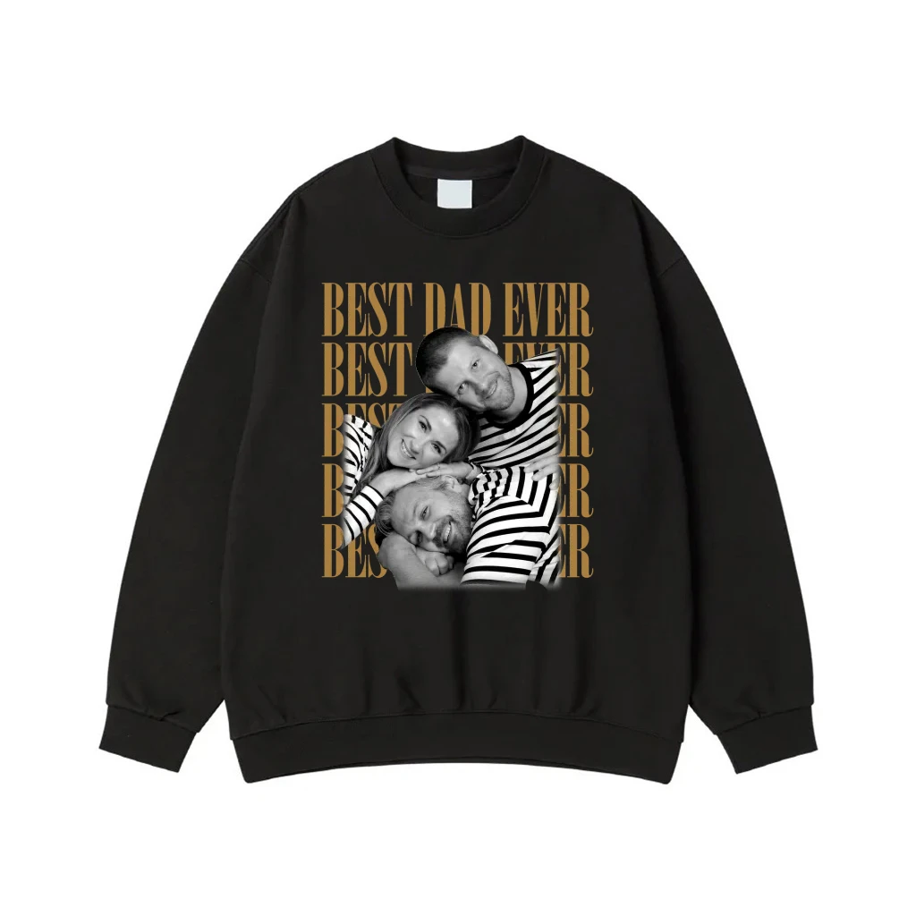 Best Dad Ever Personalized Family Photo T-Shirt