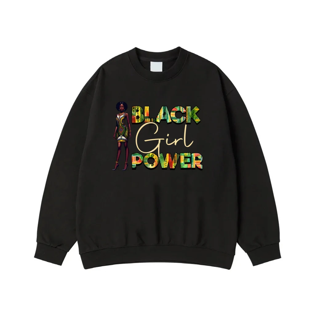Black Girl Power T-Shirt With African Pattern Art
