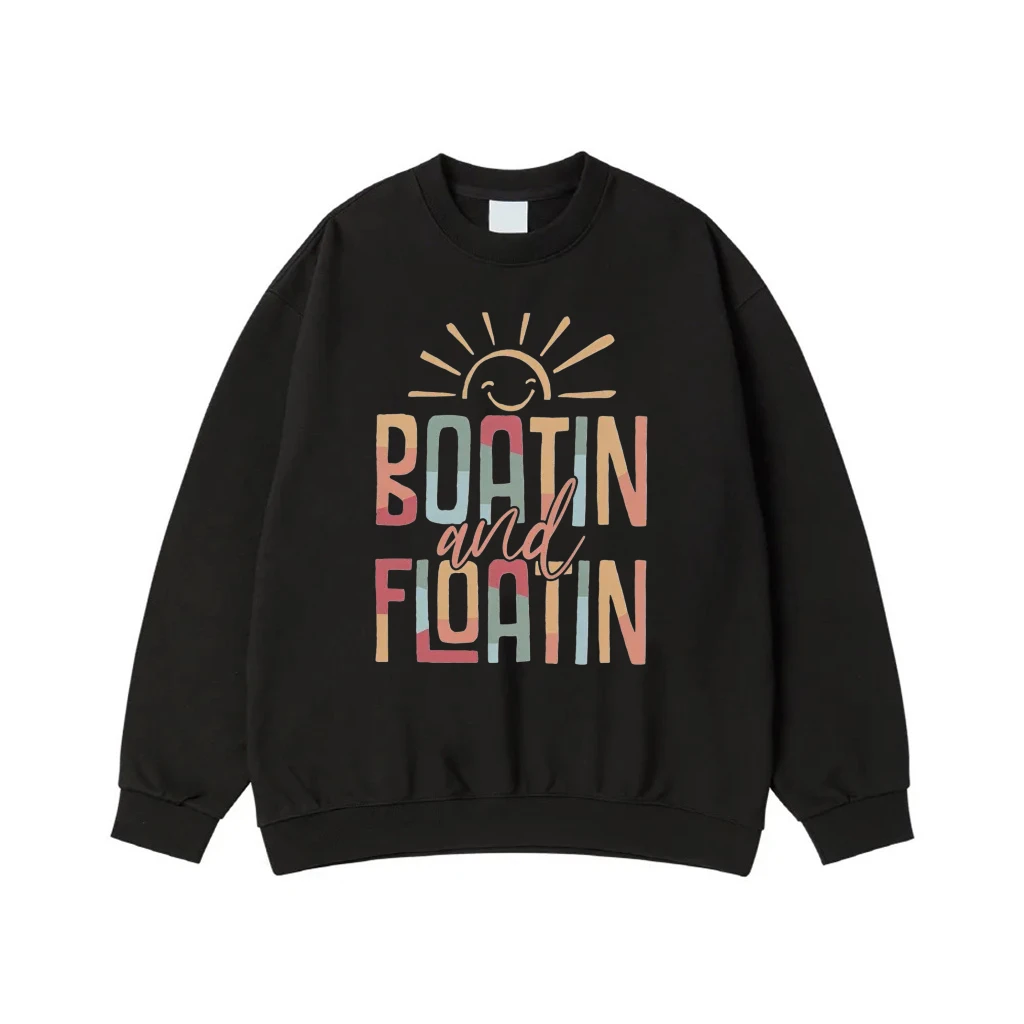 Boatin And Floatin Summer Vacation T-Shirt With Smiling Sun