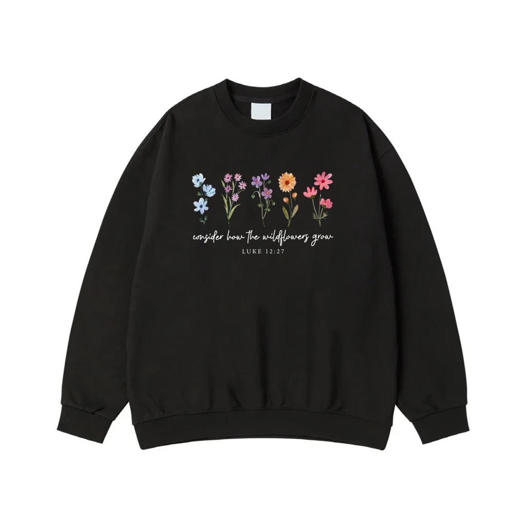 Consider How The Wildflowers Grow Luke 12:27 Floral Bible Verse Shirt