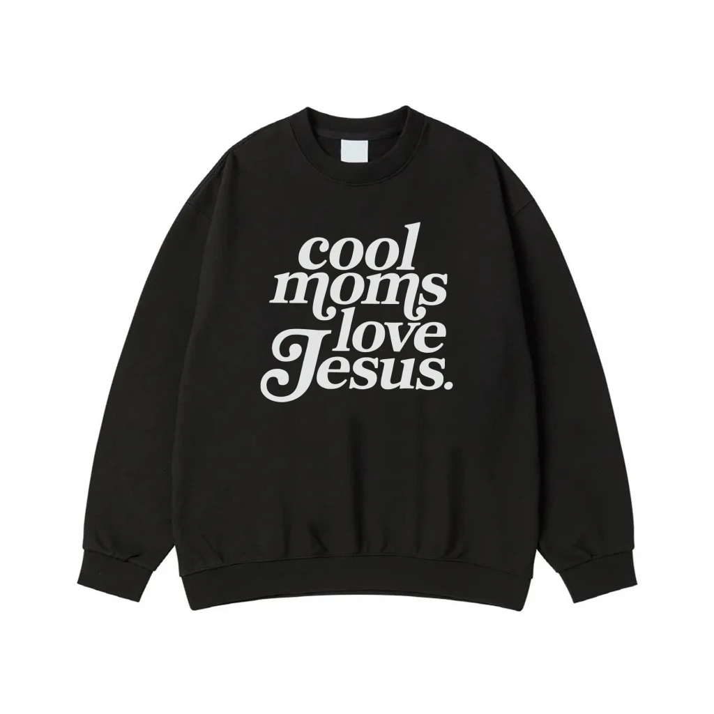 Cool Moms Love Jesus Retro Font T-Shirt