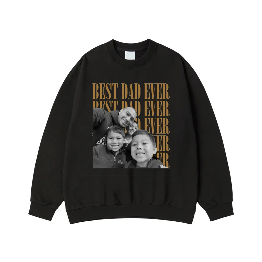 Custom Photo Best Dad Ever Vintage Style T-Shirt