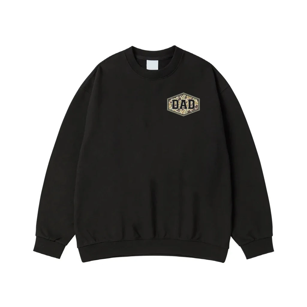 Dad Camo Patch Front And Back Print T-Shirt