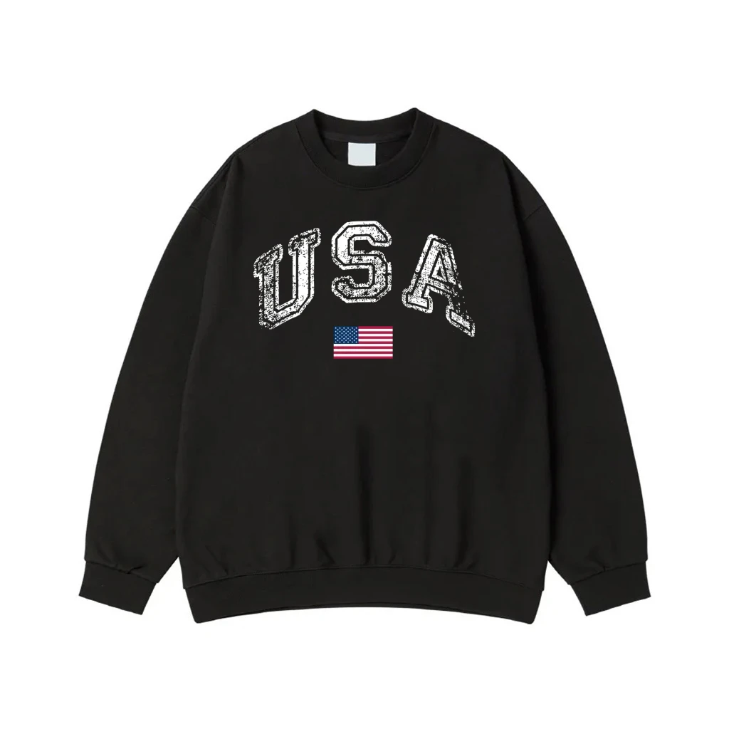 Distressed Usa Athletic Font With American Flag