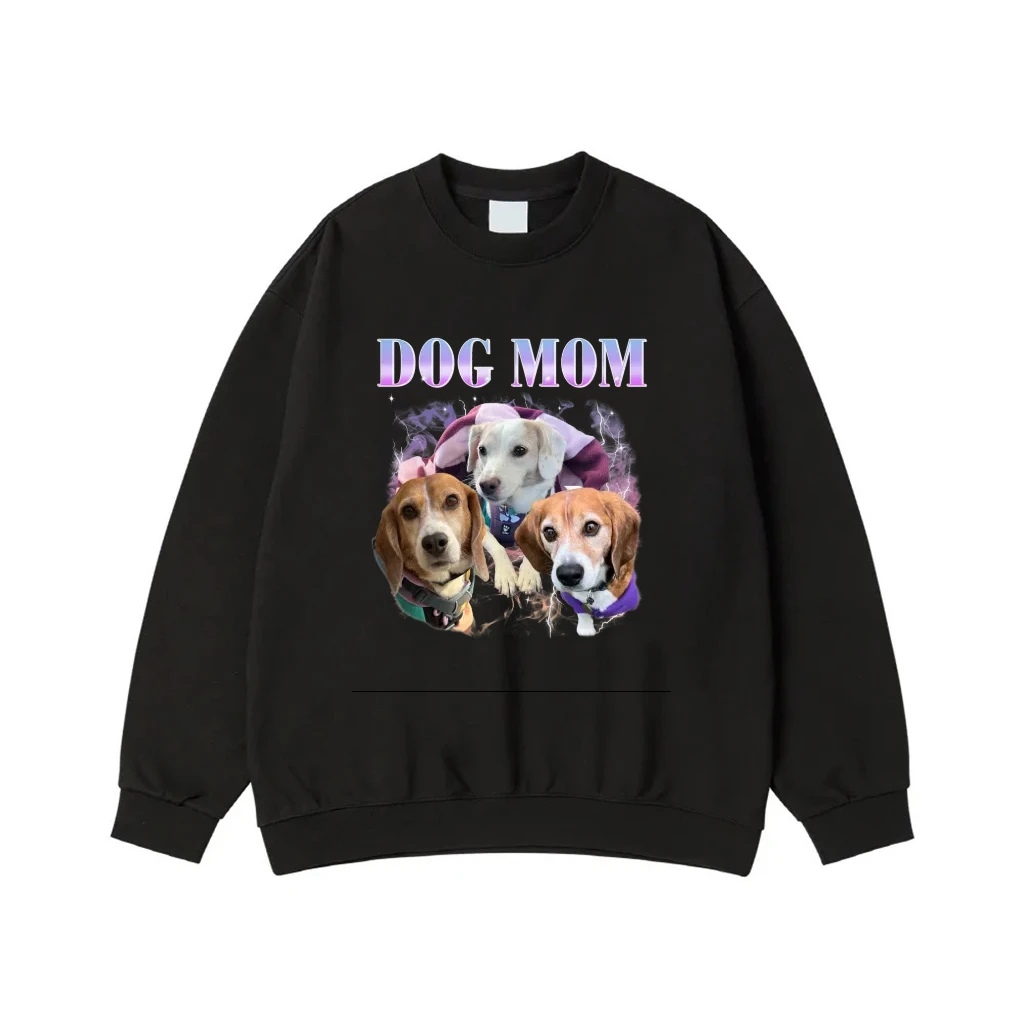 Dog Mom T-Shirt With Three Dogs Photo Graphic