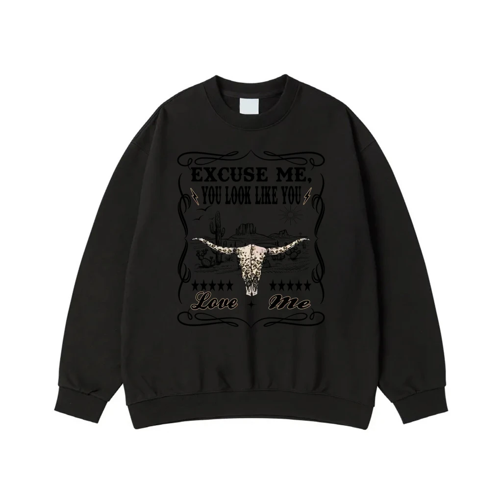 Excuse Me You Look Like You Love Me Western Longhorn Skull T-Shirt