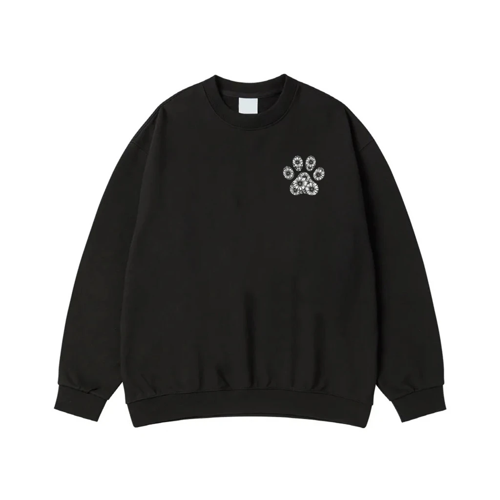 Floral Paw Print Graphic T-Shirt