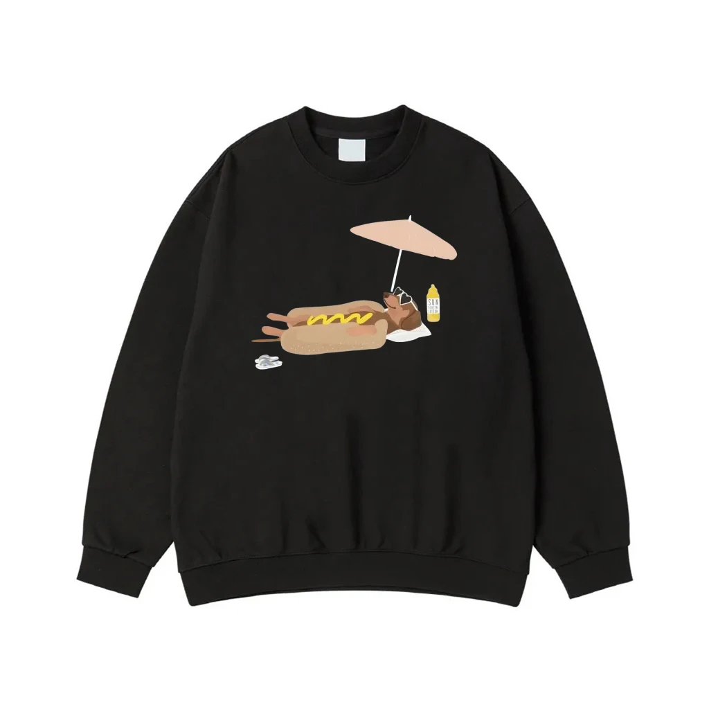 Funny Dachshund Hot Dog Sunbathing On The Beach T-Shirt