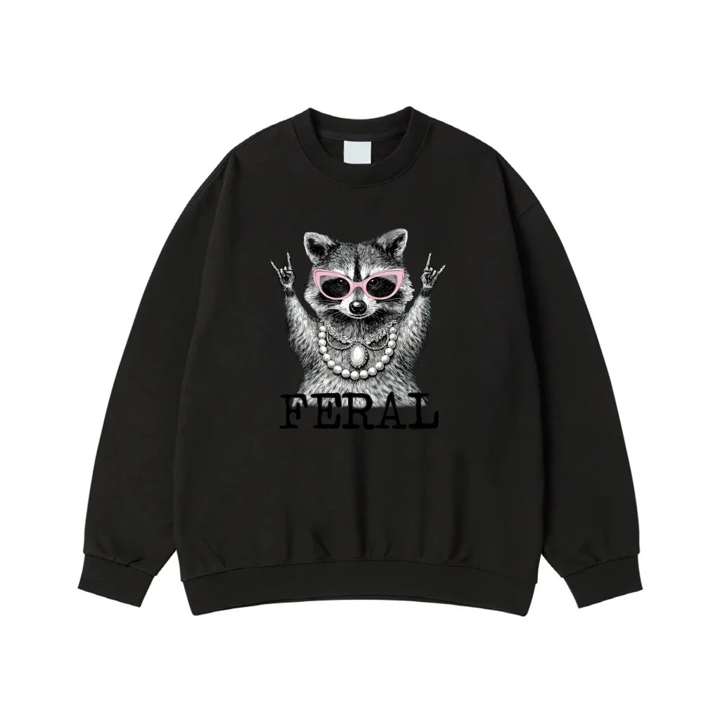 Funny Feral Raccoon With Pink Sunglasses And Pearls T-Shirt