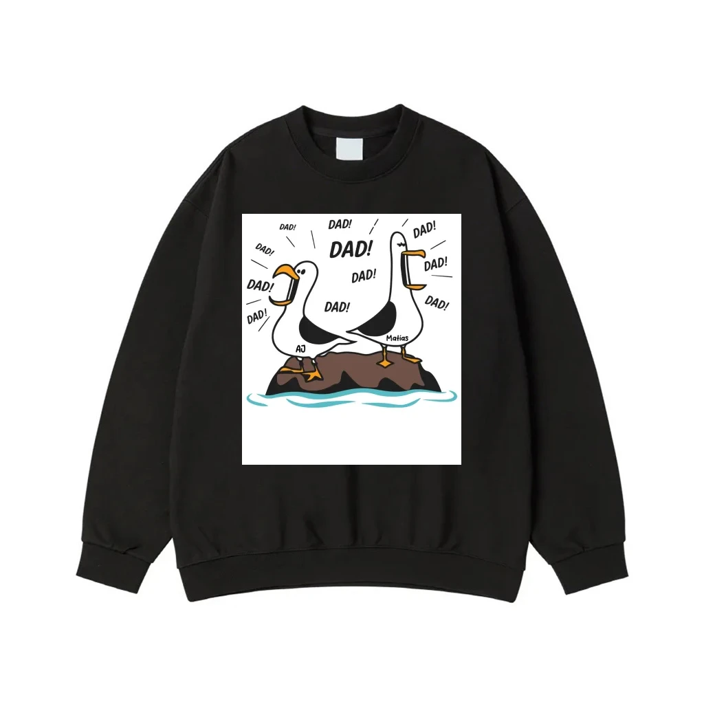 Funny Seagulls Screaming Dad T-Shirt With Custom Names