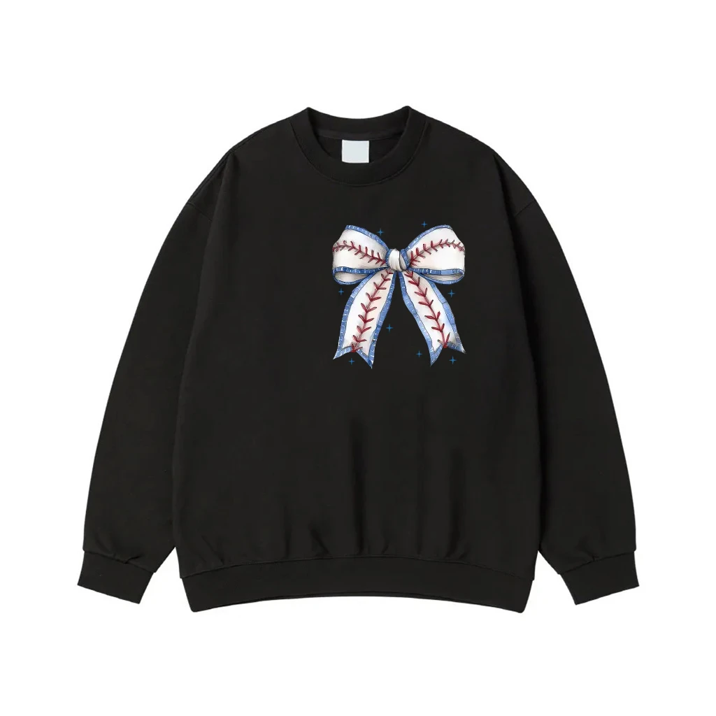 Game Day Baseball Seam Bow Sweatshirt