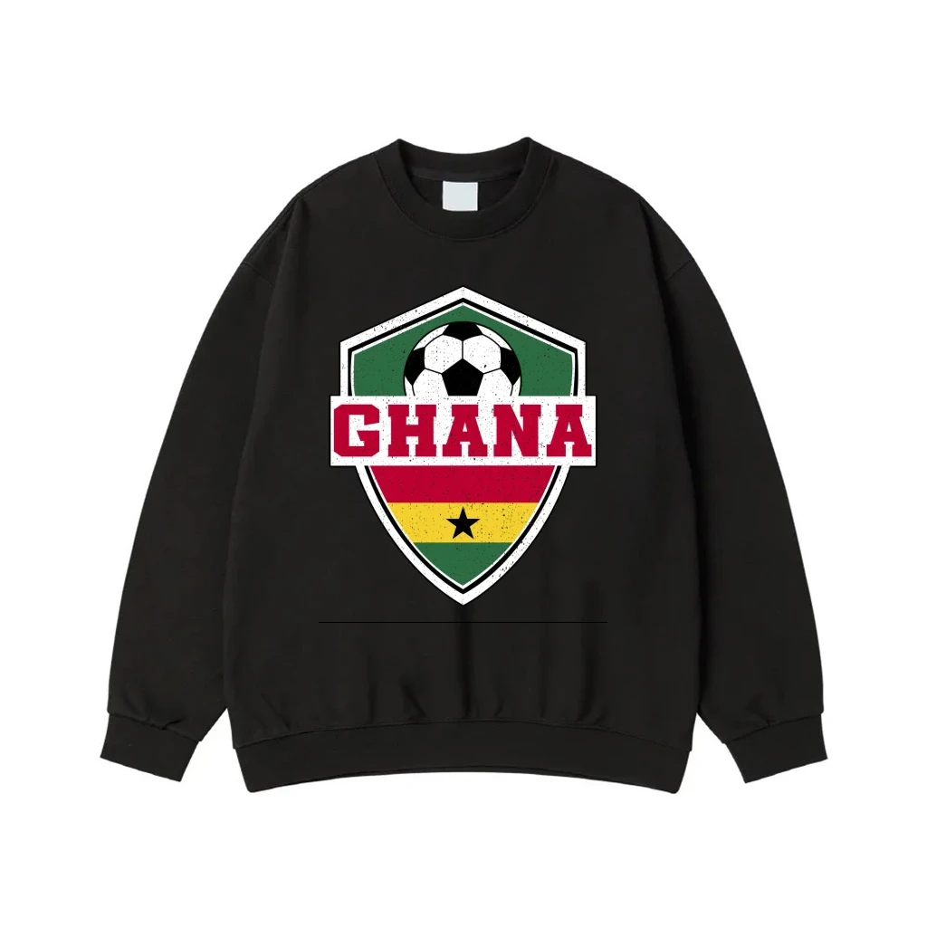 Ghana Soccer Crest With National Flag Distressed Design