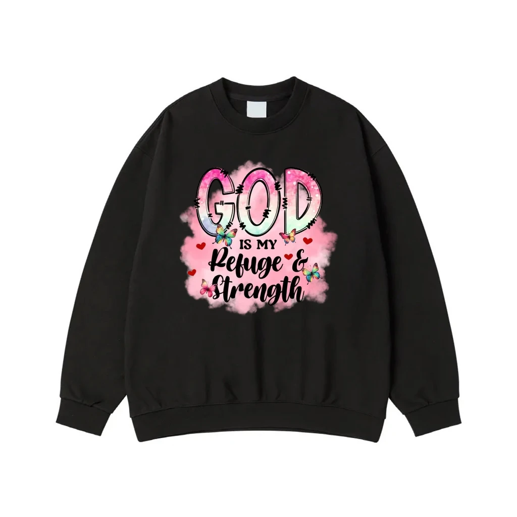 God Is My Refuge & Strength Christian Faith Butterfly T-Shirt