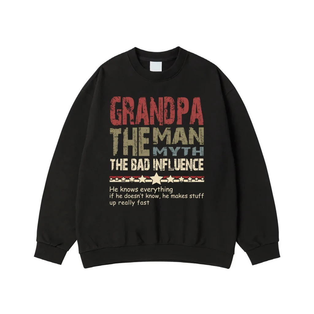 Grandpa The Man The Myth The Bad Influence Funny Quote T-Shirt