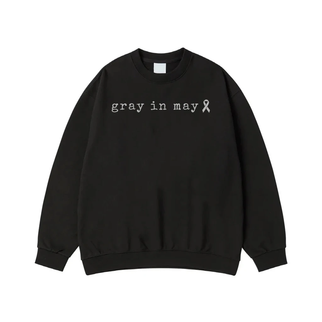 Gray In May Brain Cancer Awareness Ribbon T-Shirt
