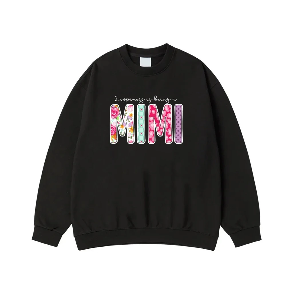 Happiness Is Being A Mimi T-Shirt With Floral And Patterned Letters
