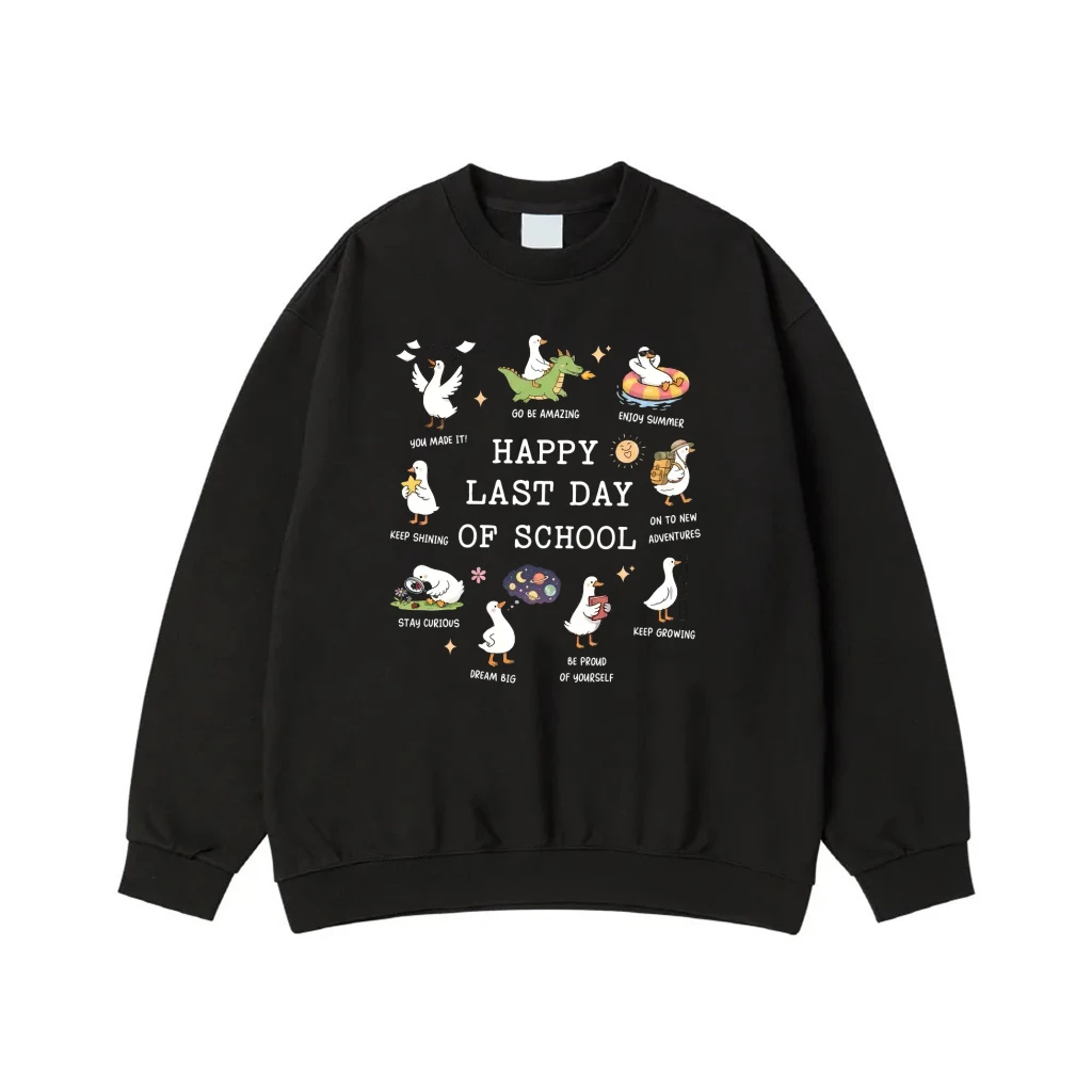 Happy Last Day Of School Cute Duck Motivational Quotes T-Shirt