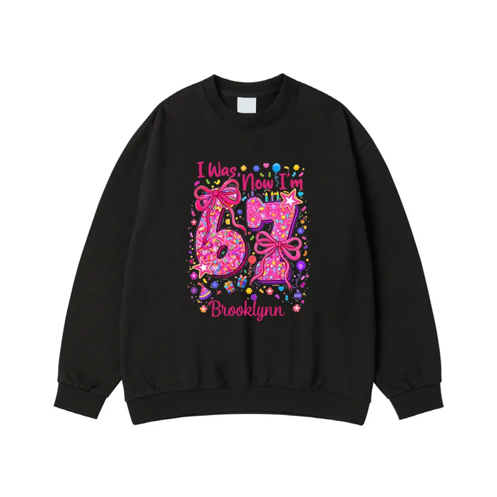 I Was 6 Now I'M 7 Donut Themed 7th Birthday Shirt For Girls