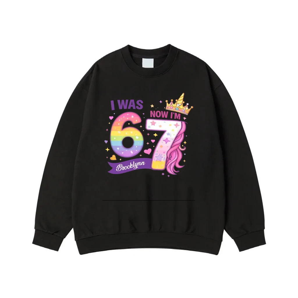 I Was 6 Now I'M 7 Unicorn 7th Birthday Personalized Shirt