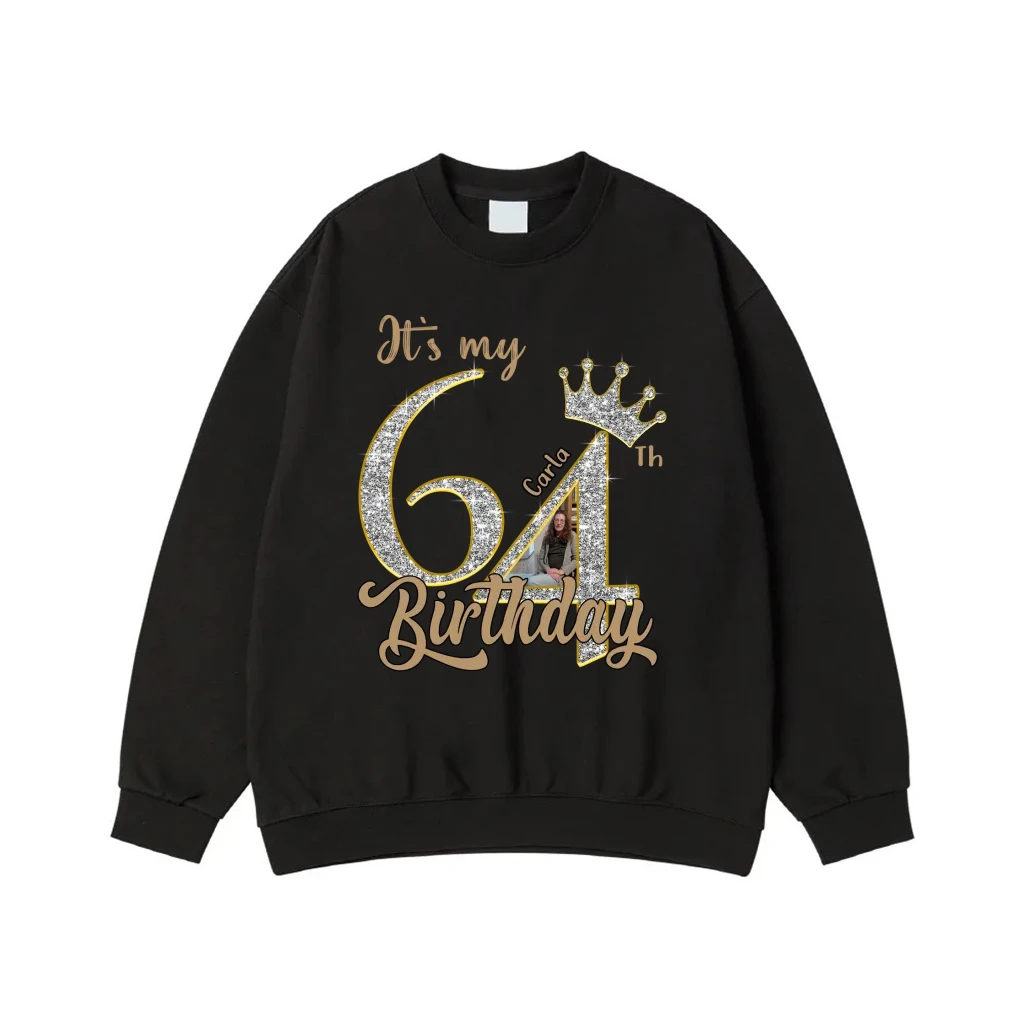 It'S My 64th Birthday Personalized Photo And Name T-Shirt