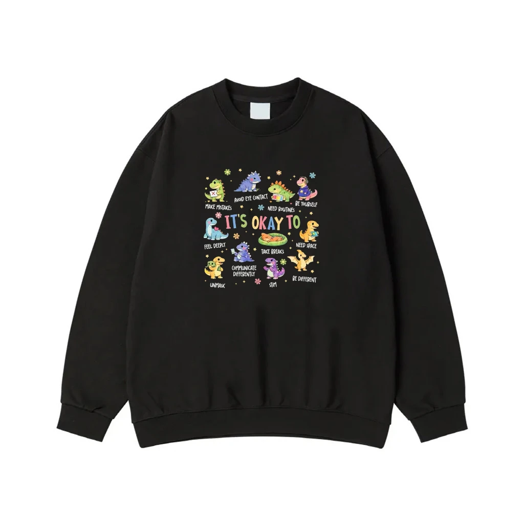 It'S Okay To Be Different Cute Dinosaur Autism Awareness T-Shirt