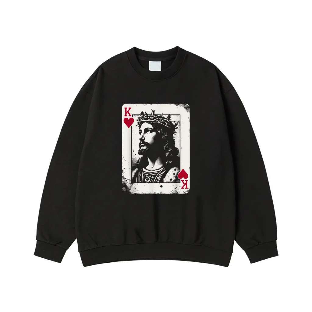 Jesus Christ King Of Hearts Playing Card T-Shirt