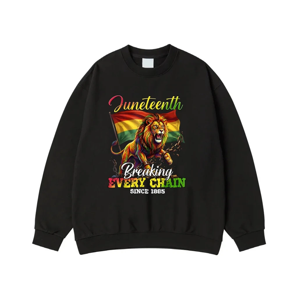 Juneteenth Breaking Every Chain Since 1865 Lion With Pan-African Flag
