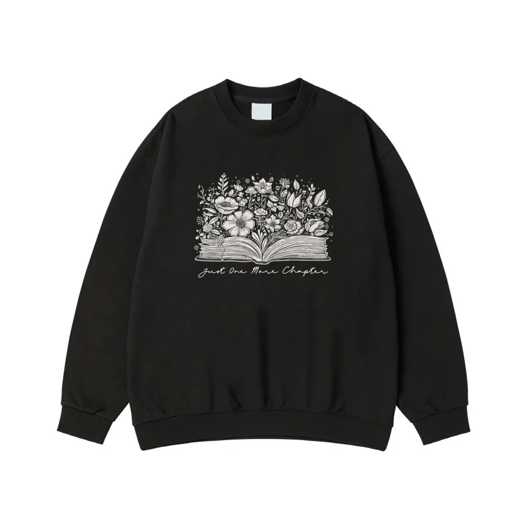 Just One More Chapter Floral Open Book T-Shirt