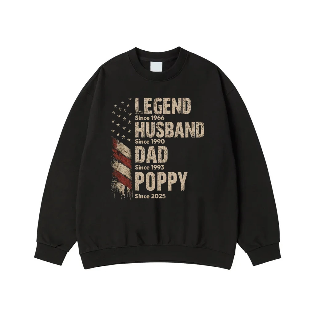 Legend Husband Dad Grandpa Since Custom Years With American Flag