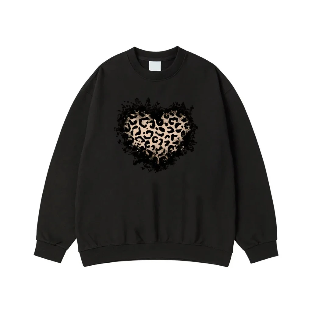 Leopard Print Heart With Distressed Butterfly Border