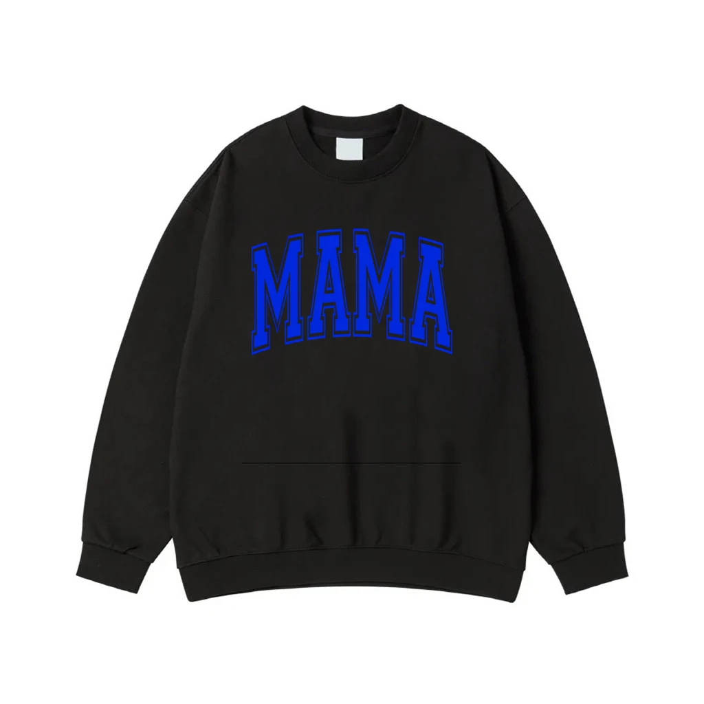 Mama Blue Collegiate Lettering Camouflage T-Shirt