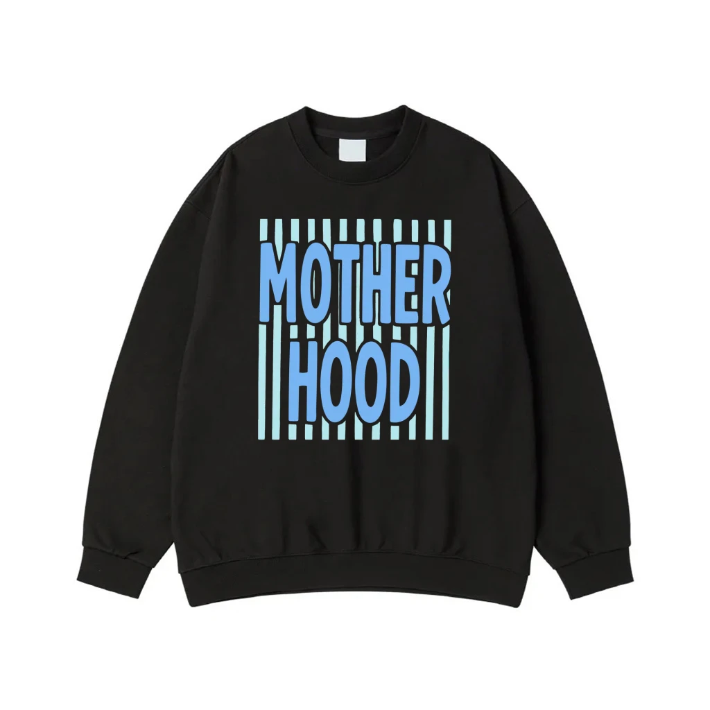 Motherhood Bold Text Retro Stripe T-Shirt