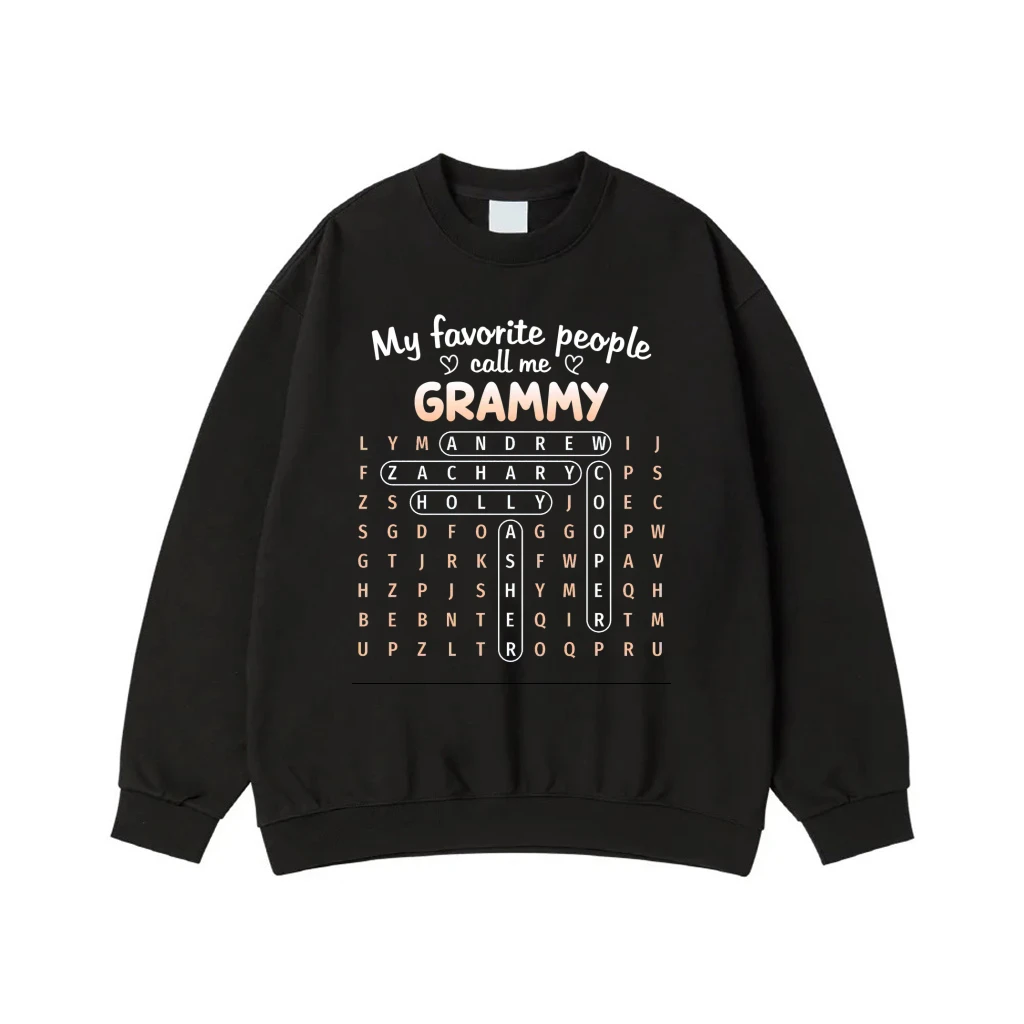 My Favorite People Call Me Grandma Custom Word Search T-Shirt