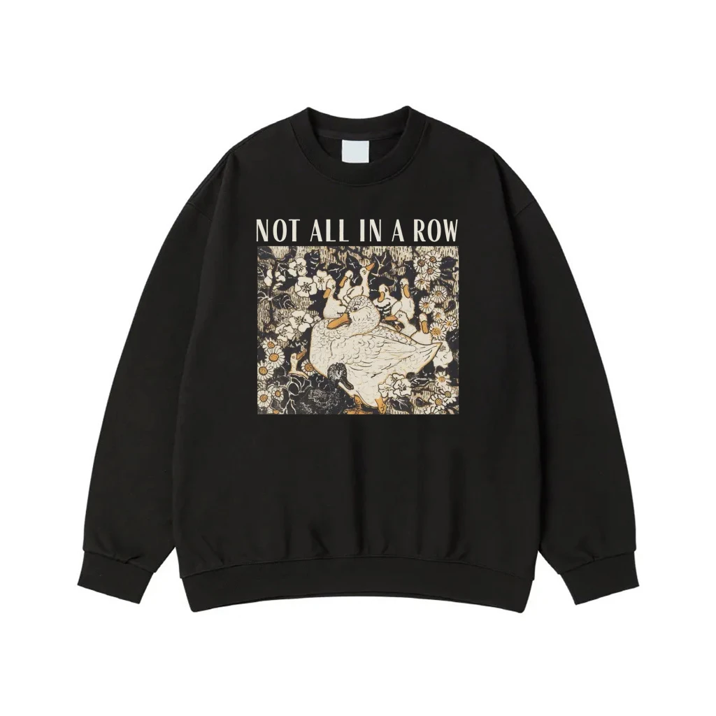 Not All In A Row Duck And Ducklings Vintage Illustration T-Shirt