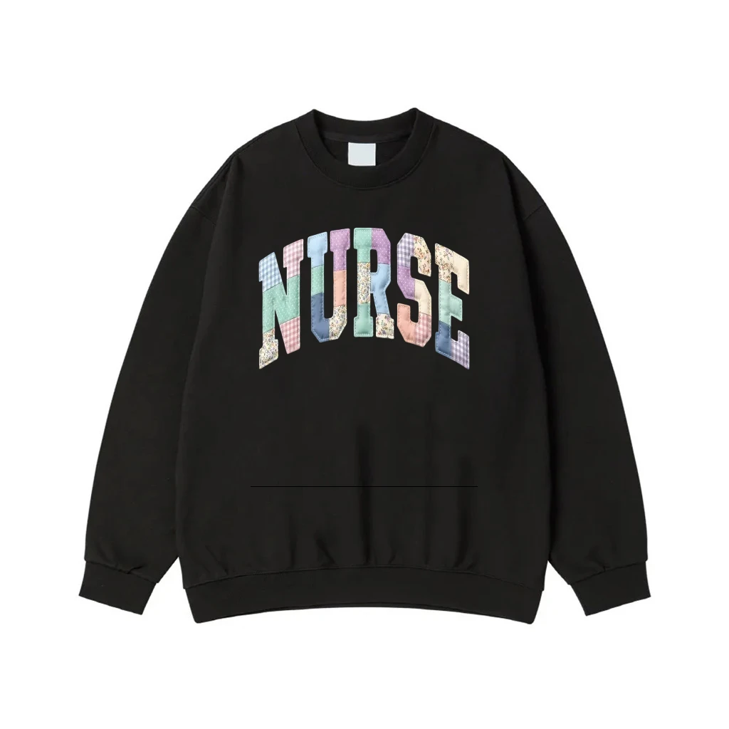 Nurse Patchwork Appliqu� College Font T-Shirt