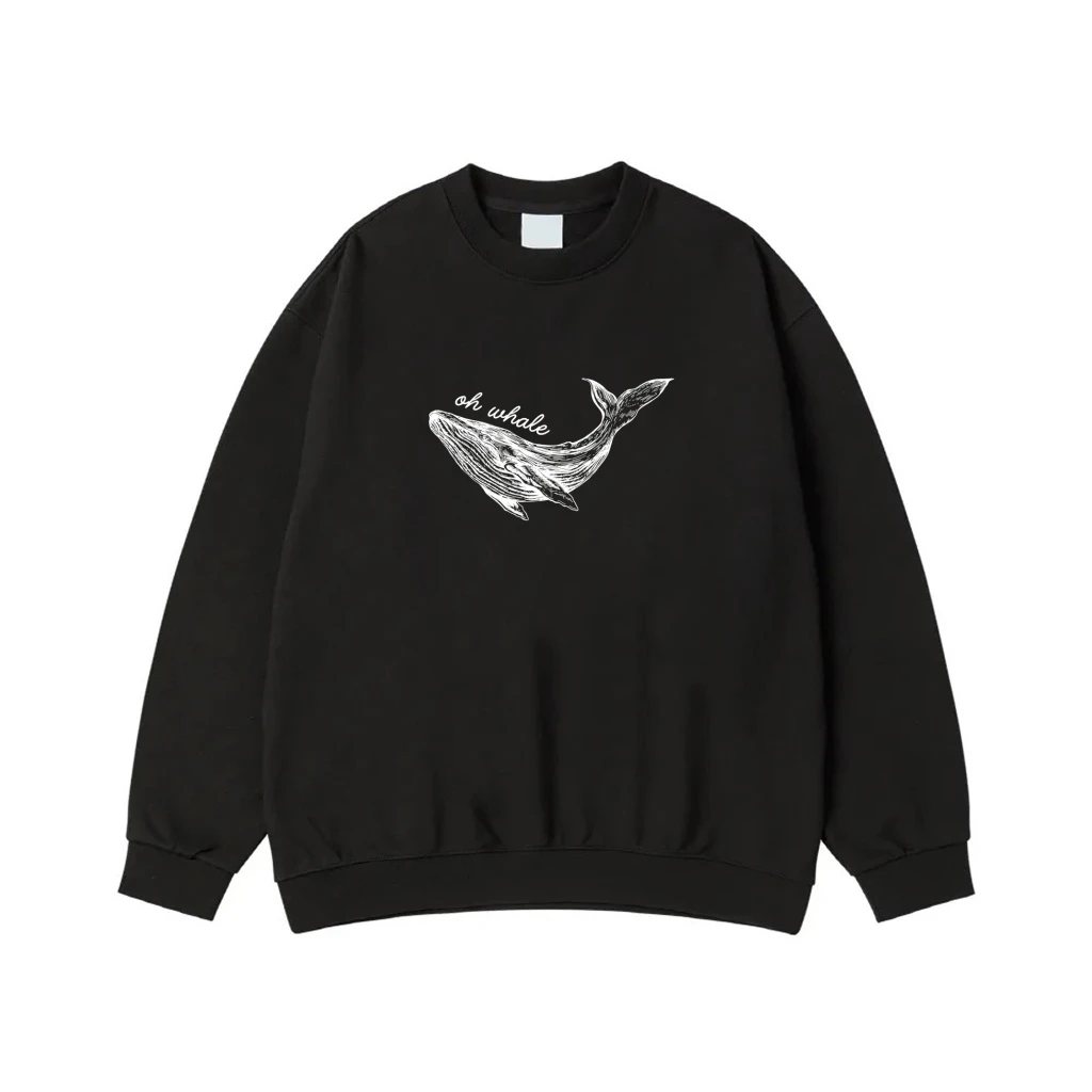 Oh Whale Funny Pun Humpback Whale Line Art T-Shirt