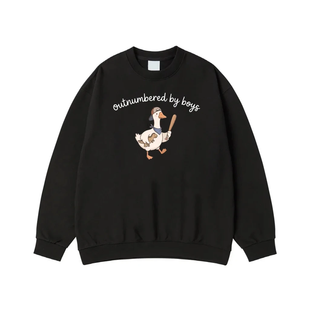 Outnumbered By Boys Duck With Baseball Bat T-Shirt