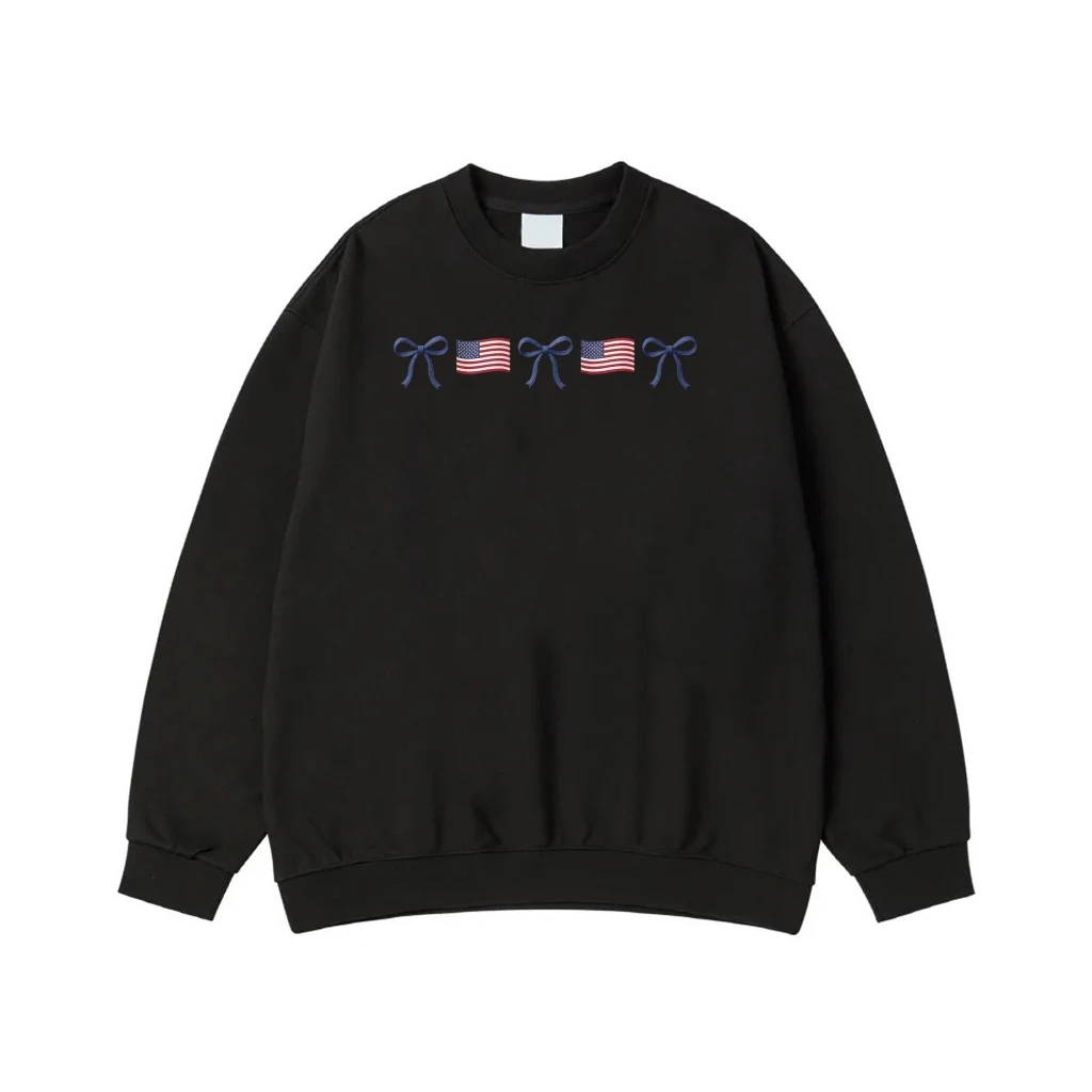 Patriotic American Flag And Bows Sweatshirt