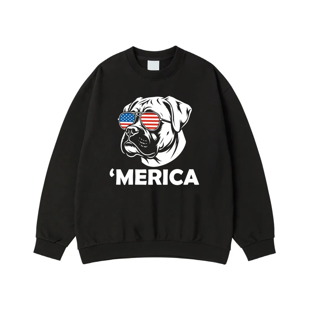 Patriotic Rottweiler Dog Wearing American Flag Sunglasses 'Merica