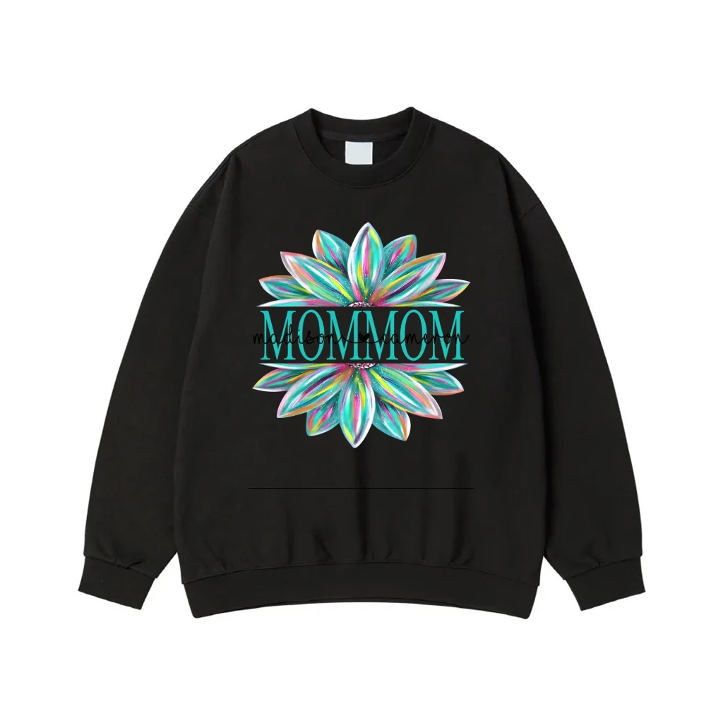 Personalized Mimi Colorful Flower T-Shirt With Grandchildren'S Names