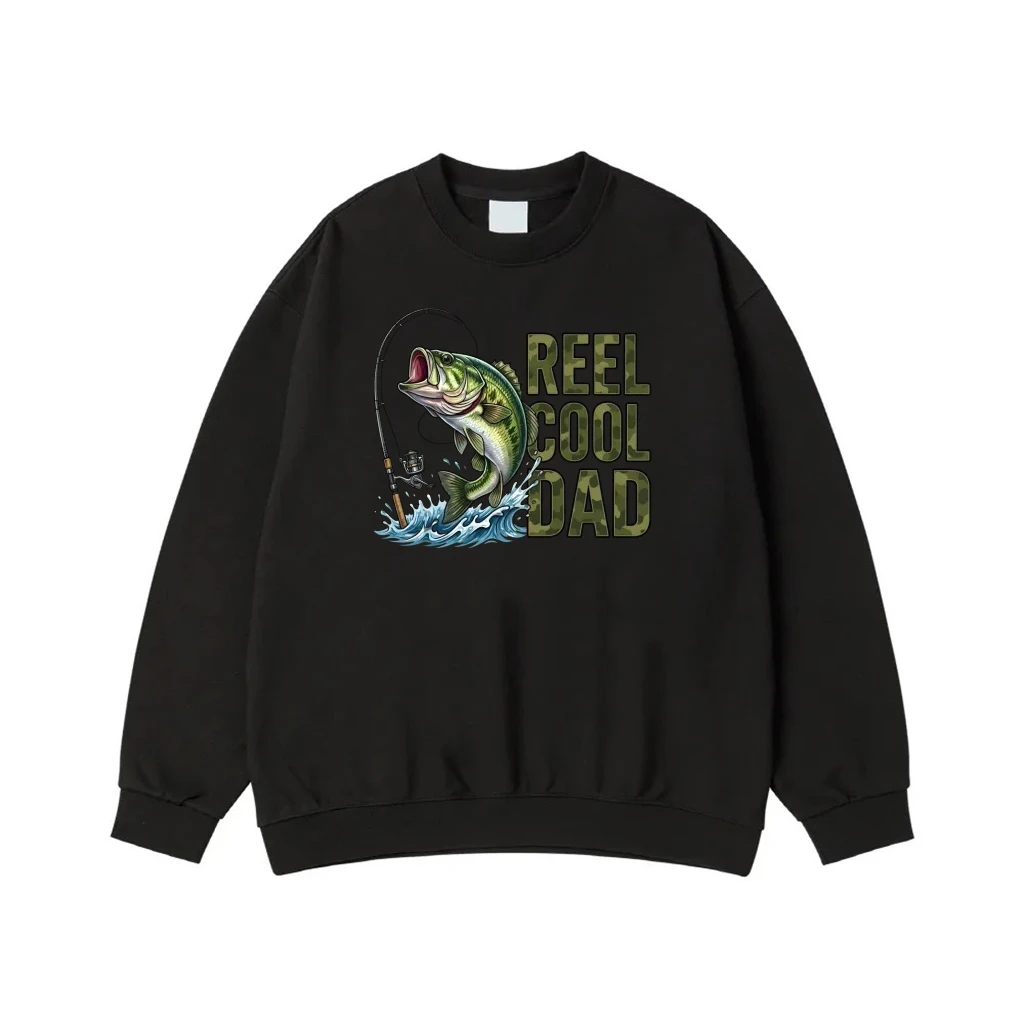Reel Cool Dad Camo Text With Bass Fishing Graphic