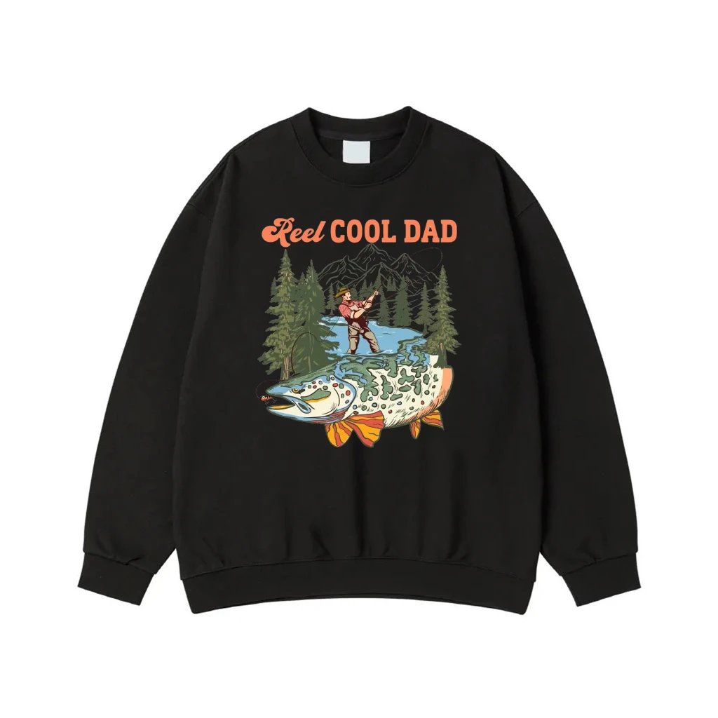 Reel Cool Dad Funny Fishing Pun Vintage Graphic T-Shirt