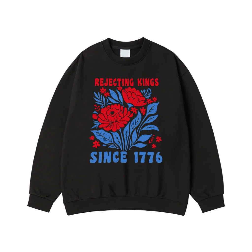 Rejecting Kings Since 1776 Patriotic Floral T-Shirt