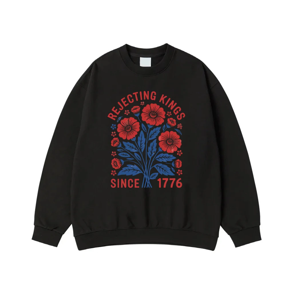 Rejecting Kings Since 1776 Patriotic Floral T-Shirt